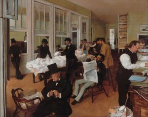 Cotton exchange in New Orleans by Edgar Degas