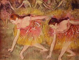Dancers Bending Down by Edgar Degas